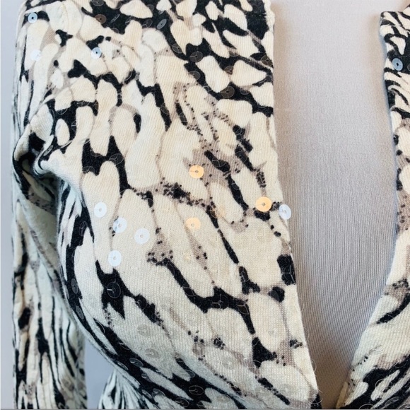 INC Animal Print Sequins Cardigan Sz M - Picture 2 of 7